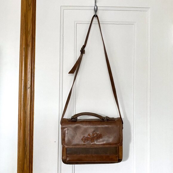 Faux Leather Shoulder Handbag | Top Handle Travel Purse | Versatile Boho Bag - Picture 1 of 10
